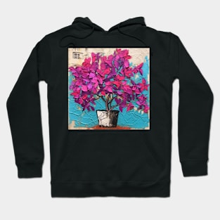 Folk Art Bougainvillea in Decorative Planter Hoodie